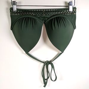 Shade & Shore 34D Olive Green padded bikini top